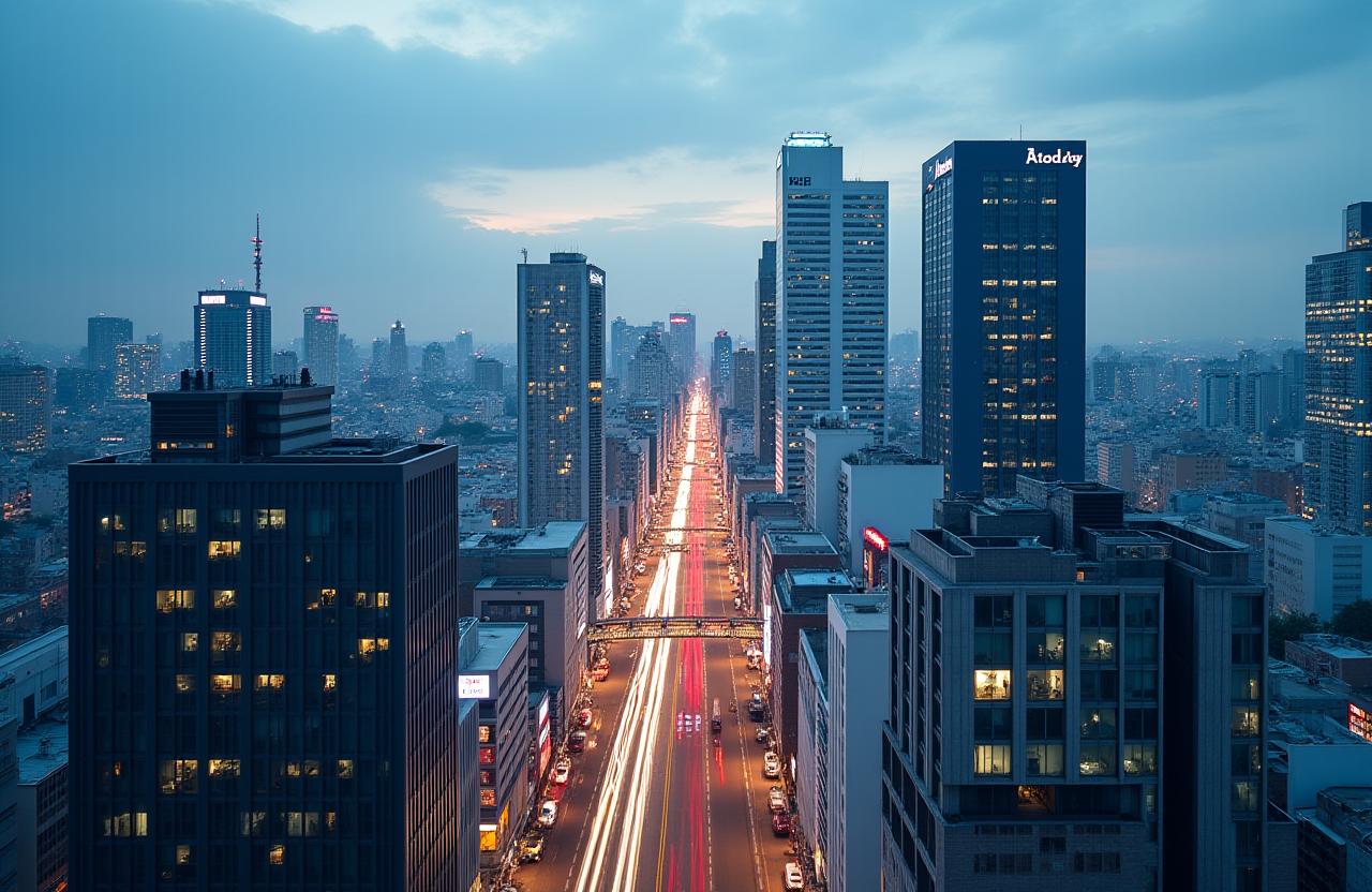 A contemporary view of the Shibuya skyline, symbolizing corporate ambition and growth.